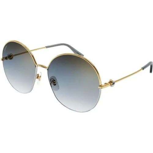 Gold and Grey Ct0360S Sunglasses , unisex, Sizes: 61 MM - Cartier - Modalova
