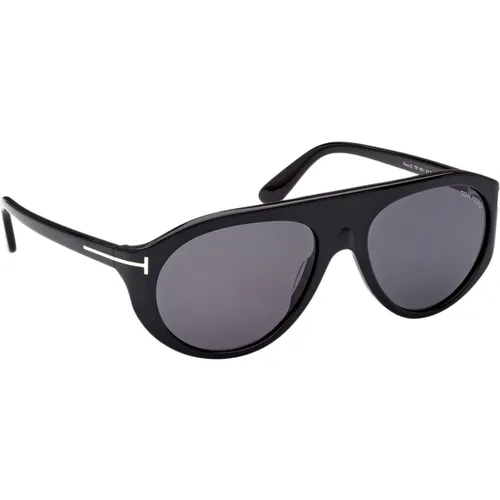 Schwarze Piloten-Sonnenbrille mit Silber-Logo - Tom Ford - Modalova