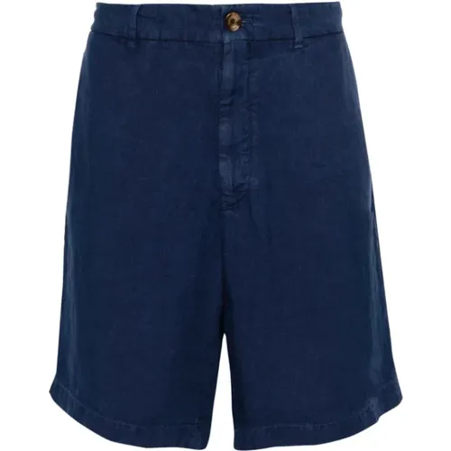 Navy Leinen Bermuda Shorts , Herren, Größe: 2XL - BRUNELLO CUCINELLI - Modalova