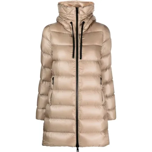 Graue Steppjacke mit Logopatch - Moncler - Modalova