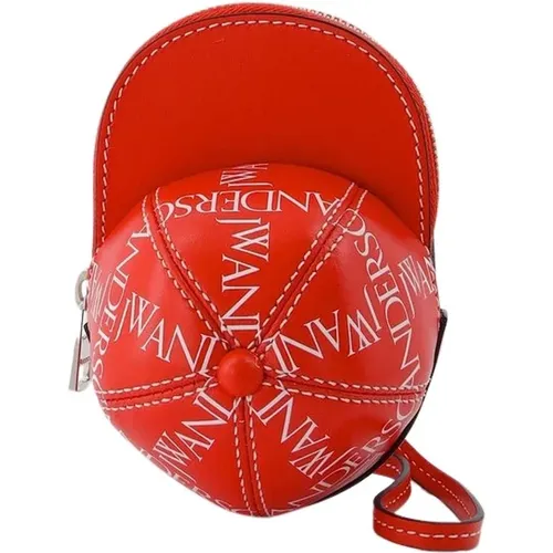 Rote Leder Nano Cap Tasche , Damen, Größe: ONE Size - JW Anderson - Modalova