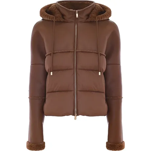 Kurze Jacke mit Teddy-Details , Damen, Größe: L - Kocca - Modalova