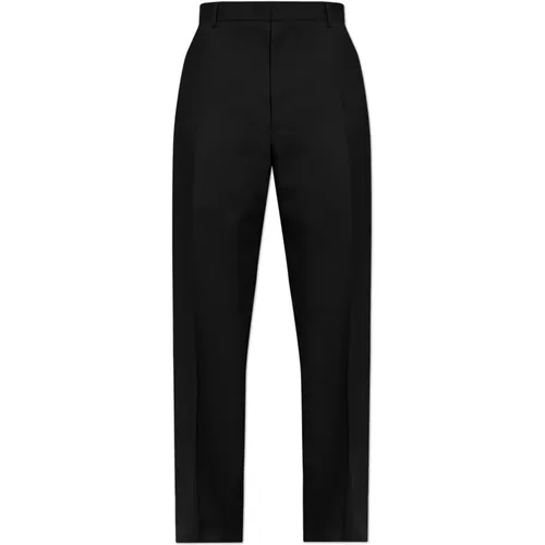 Wool trousers with crease , male, Sizes: M, XL, L - Moschino - Modalova