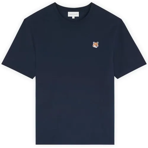 Fox Head Patch Logo T-shirt , Herren, Größe: L - Maison Kitsuné - Modalova