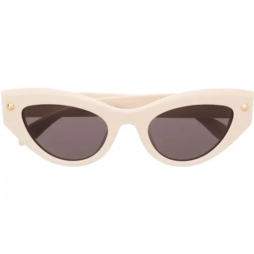 Weiße Cat-Eye Sonnenbrille , Damen, Größe: ONE Size - alexander mcqueen - Modalova
