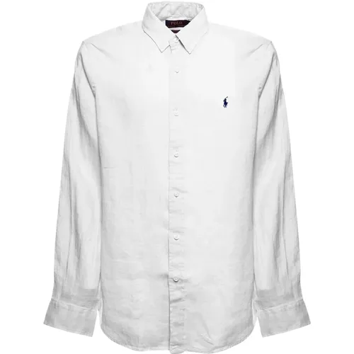 Classic Linen Shirt with Logo , male, Sizes: S, XL, 2XL, M - Polo Ralph Lauren - Modalova