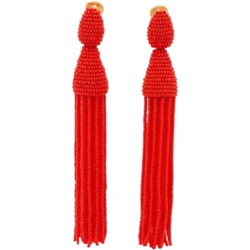 Pre-owned Fabric earrings , female, Sizes: ONE SIZE - Oscar De La Renta Pre-owned - Modalova