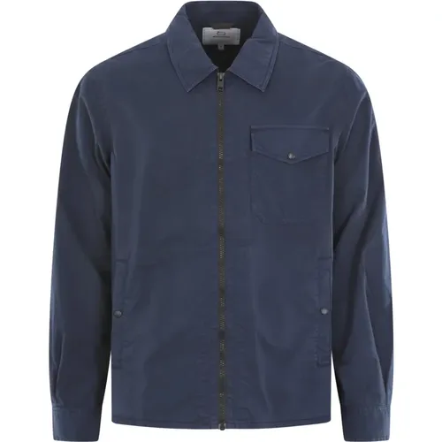 Gabardine Overshirt Blau , Herren, Größe: S - Woolrich - Modalova