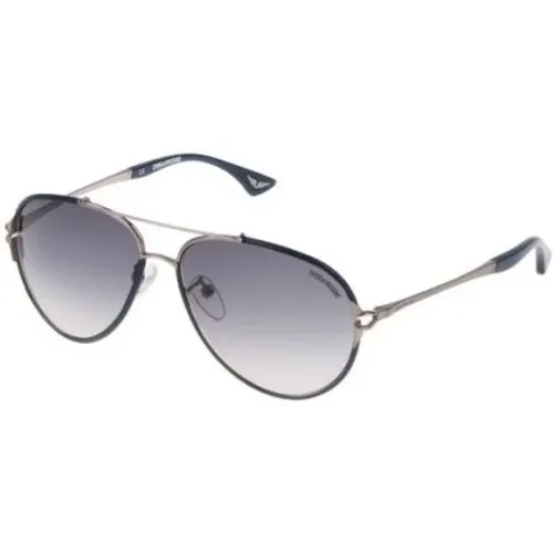 Silber Blau Verlauf Sonnenbrille , unisex, Größe: 58 MM - Zadig & Voltaire - Modalova