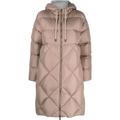 Quilted Padded Coat with Drawstring Hood , female, Sizes: XS, M, XL, S - PESERICO - Modalova