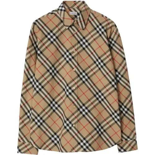 Vintage Check Muster Graues Hemd , Herren, Größe: L - Burberry - Modalova