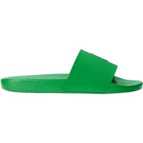 Mens Slide Sandals, Synthetic Material , male, Sizes: 8 UK, 7 UK - Ralph Lauren - Modalova