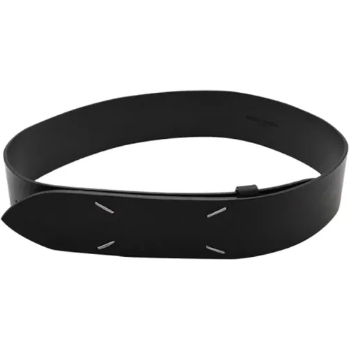 Adjustable Leather Belt with Signature Stitches , female, Sizes: 70 CM - Maison Margiela - Modalova