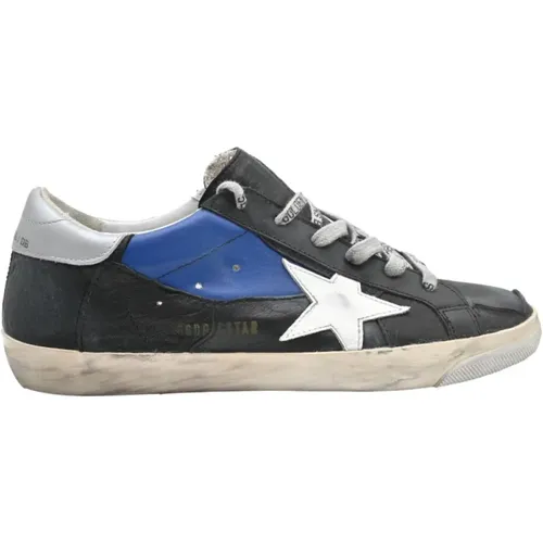 Superstar Leder Schwarz/Blau/Weiß Sneakers - Golden Goose - Modalova