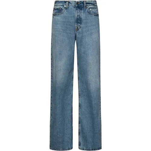 Blaue Jeans mit lockerem Schnitt und niedriger Taille - Armarium - Modalova