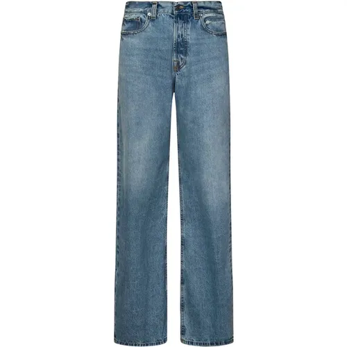 Blaue Jeans mit lockerem Schnitt und niedriger Taille - ARMARIUM - Modalova