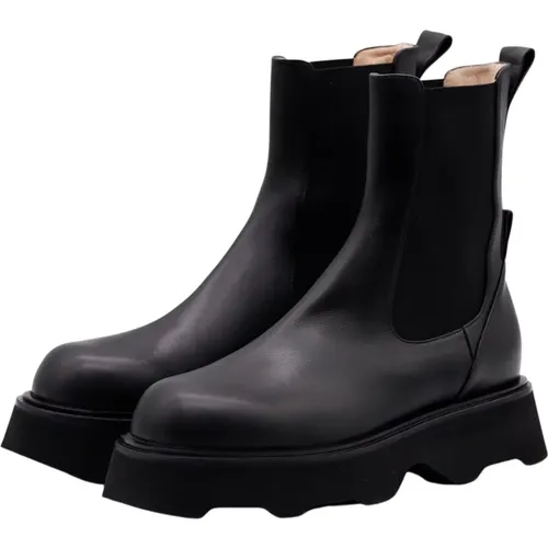 Smooth Leather Platform Boots , female, Sizes: 5 UK, 7 UK - Pomme D'or - Modalova