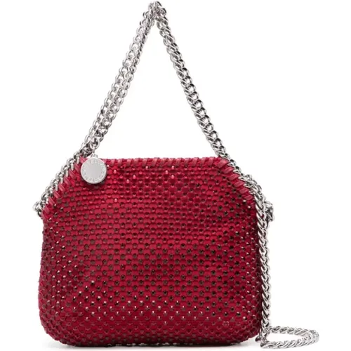 Rote Tasche mit Kristallverzierung und Whipstitch - Stella Mccartney - Modalova