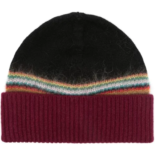 Knitted Wool Hats with Stripe Detailing , male, Sizes: ONE SIZE - Paul Smith - Modalova