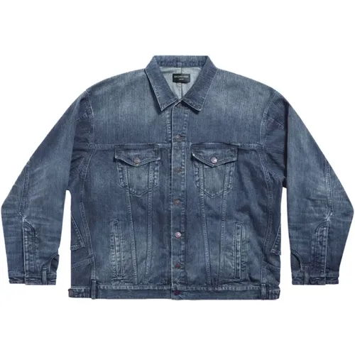 Washed Denim Deconstructed Jacket , male, Sizes: S - Balenciaga - Modalova