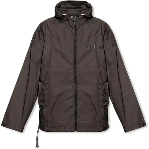 Waterproof Nylon Mud Print Jacket , male, Sizes: S, M, L - 44 Label Group - Modalova