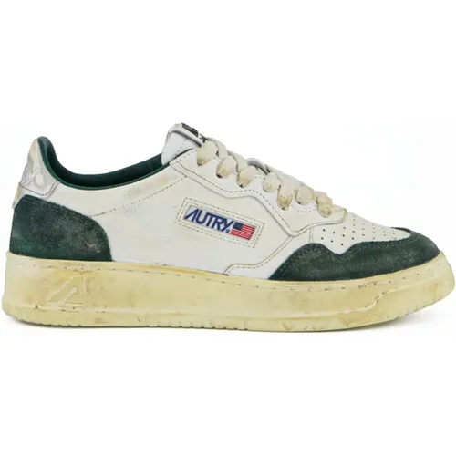 Vintage Medalist Leder Sneakers Grün Weiß - Autry - Modalova