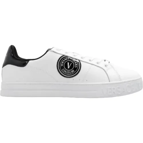 Weiße Sneakers mit Seitenlogo , Herren, Größe: 41 EU - Versace - Modalova