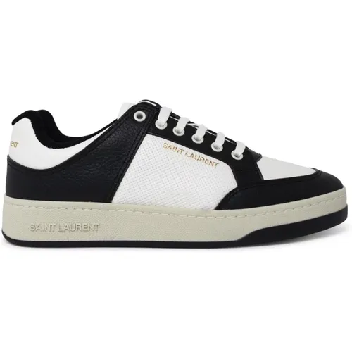 Perforierte Ledersneaker mit Logo-Print , Herren, Größe: 38 EU - Saint Laurent - Modalova