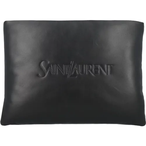 Travel Bags Pillow PL Lambskin Pouch , male, Sizes: ONE SIZE - Saint Laurent - Modalova
