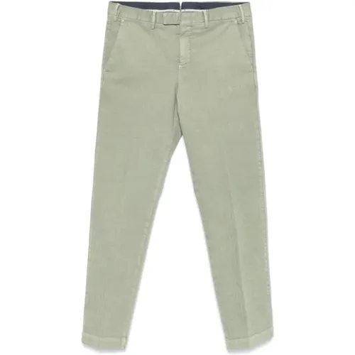 Khaki Herringbone Trousers Vertical Stripe , male, Sizes: M, L, XL, 2XL - PT Torino - Modalova