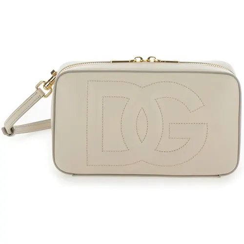 Ivory Leder Schultertasche - Dolce & Gabbana - Modalova