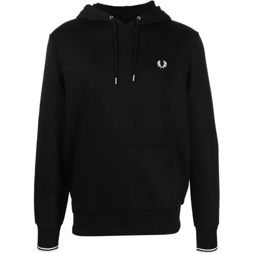 Schwarzer Getippter Kapuzenpullover , Herren, Größe: XL - Fred Perry - Modalova