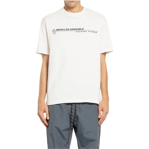 Snow Logo Print T-Shirt , male, Sizes: M, S - Moncler - Modalova