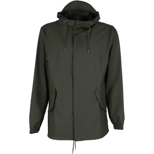 Graue Fishtail Jacke , unisex, Größe: S - Rains - Modalova