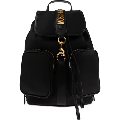 Backpack with logo , female, Sizes: ONE SIZE - Moschino - Modalova