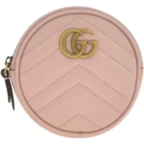 Runde Lederbrieftasche mit Doppel-G-Logo - Gucci - Modalova
