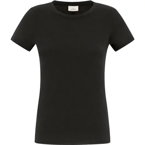 Stretch T-Shirt mit Logo-Druck , Damen, Größe: M - Deha - Modalova