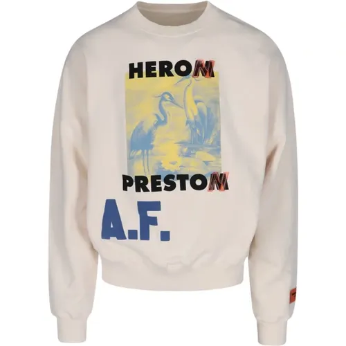 Beiger Baumwoll-Sweatshirt mit Grafikdruck - Heron Preston - Modalova