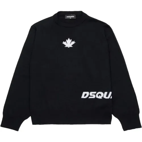 Schwarzer Pullover mit ikonischen Details - Dsquared2 - Modalova