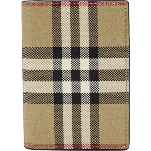 Leather Wallet with Logo Print , male, Sizes: ONE SIZE - Burberry - Modalova