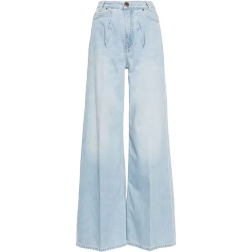 Wide Leg Light Denim Jeans , female, Sizes: W30, W29, W26, W31, W28 - pinko - Modalova