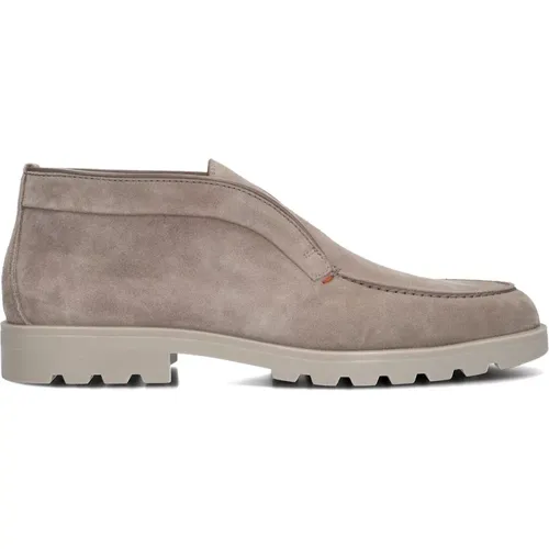 Mens Slip-Ons Sue Spiegel Taupe , male, Sizes: 7 UK, 7 1/2 UK, 6 UK, 9 UK, 8 UK, 5 UK - Santoni - Modalova