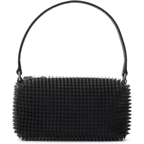 Schwarze Tasche mit Nieten und Logo - alexander wang - Modalova