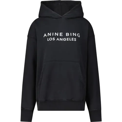 Logo Print Oversized Hoodie , Damen, Größe: M - Anine Bing - Modalova