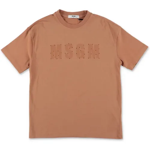 Baumwoll Jersey Jungen T-Shirt,Kids - Msgm - Modalova