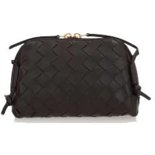 Dark Woven Leather Shoulder Bag , female, Sizes: ONE SIZE - Bottega Veneta - Modalova