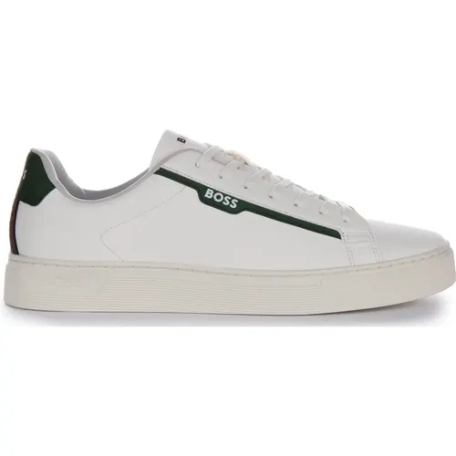 Green Tennis Shoes Men , male, Sizes: 10 UK, 8 UK, 9 UK, 7 UK - Boss - Modalova