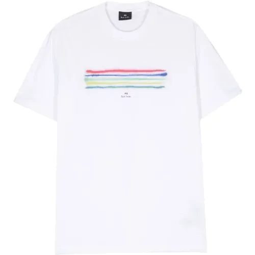 Gestreiftes Jersey Crew Neck T-shirt , Herren, Größe: L - Paul Smith - Modalova