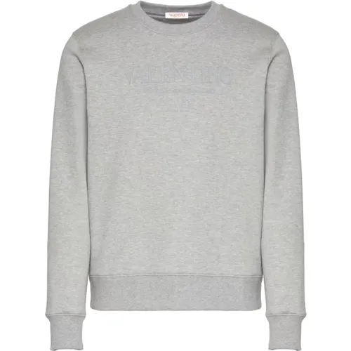 Cotton Round Neck Sweatshirt with Print , male, Sizes: S, XL, M, L - Valentino - Modalova