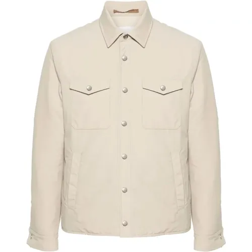 Sand Jacket Shirt Style , male, Sizes: L, M - Eleventy - Modalova